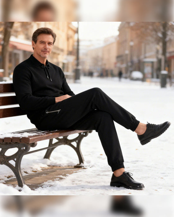 Herren Hose Warm Gefüttert Wasserdicht Zugband