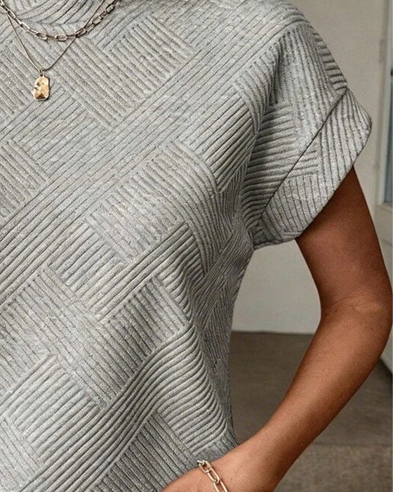 Bluse Einfarbig Rundhals