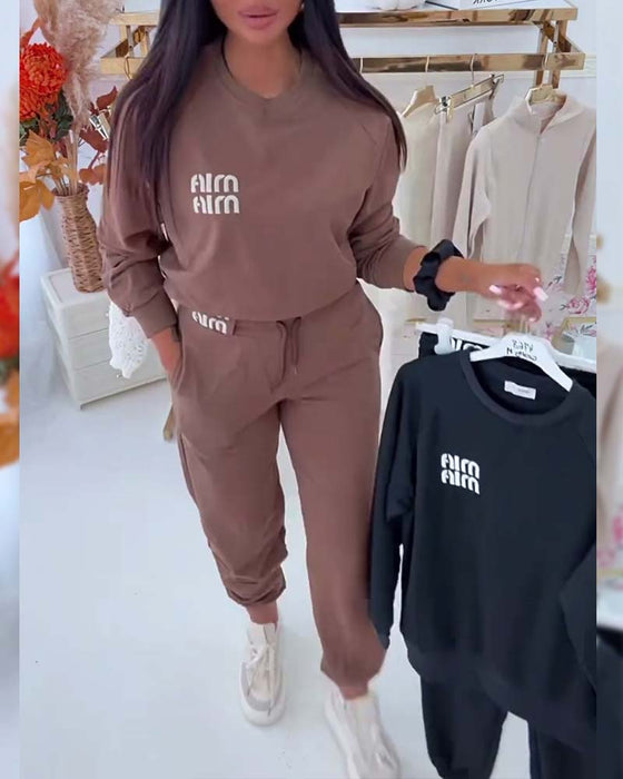Stellen Brief Druck Sweatshirt
