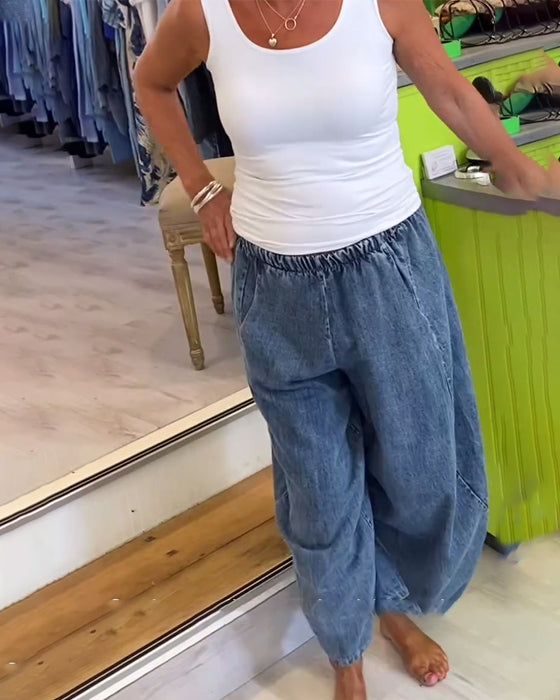 Jeans mit elastischem Bund im lässigen Stil