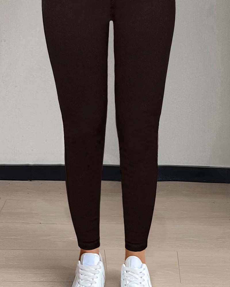 Hose Damen Tasche Einfarbig Skinny Lässig
