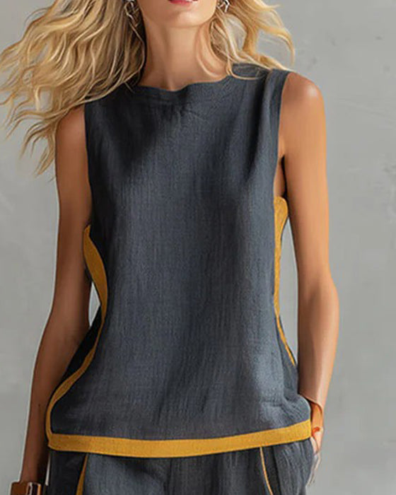 Zweiteiler ärmellos casual Colorblock