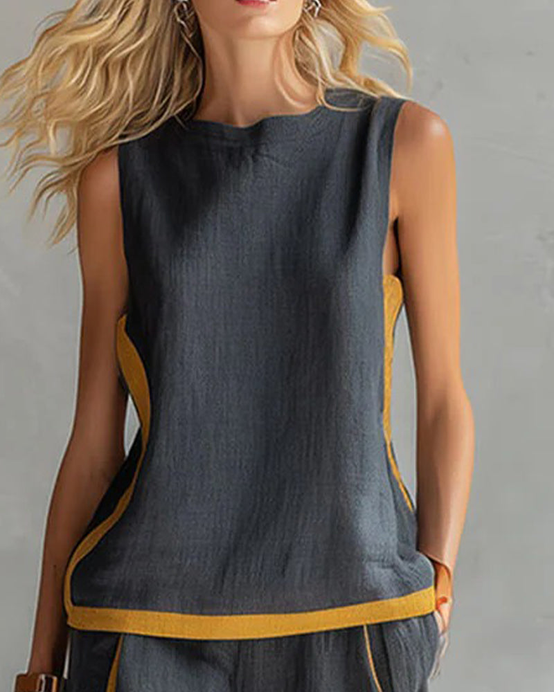 Zweiteiler ärmellos casual Colorblock