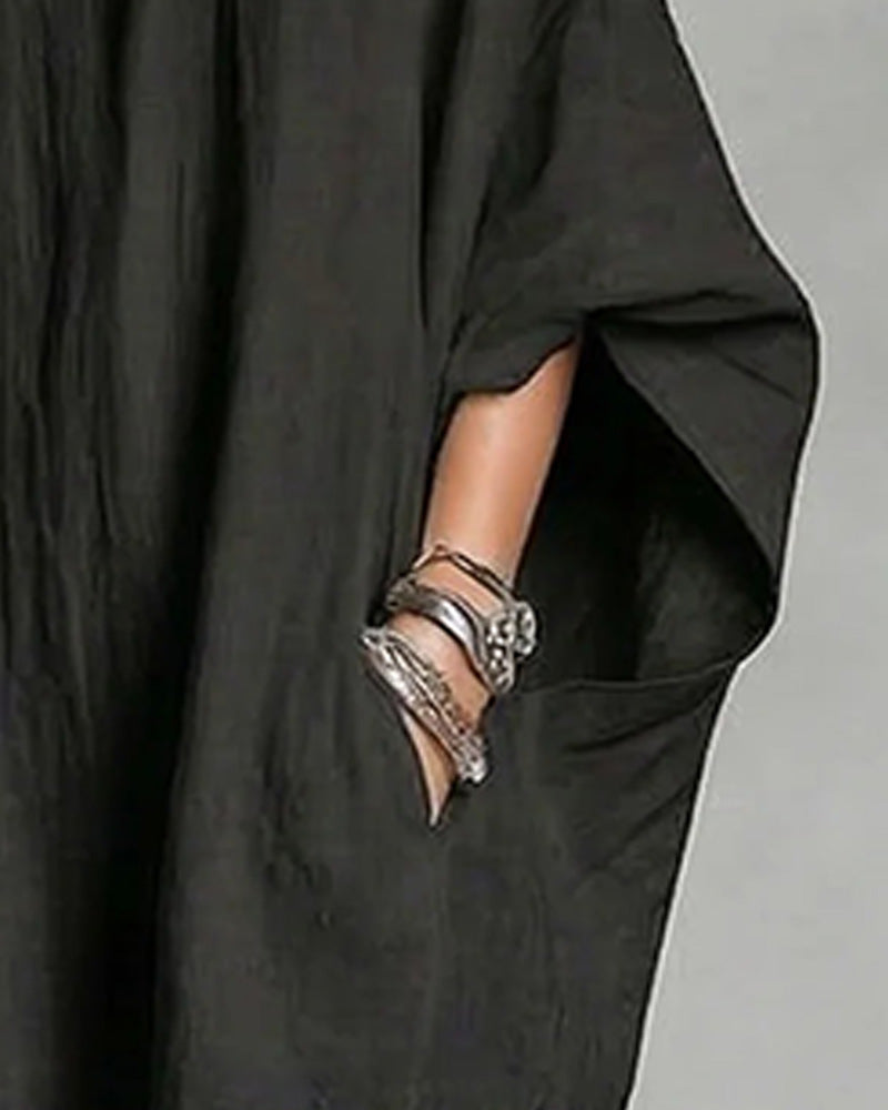 Kleid Locker Fledermaus Ärmel Plus Größe