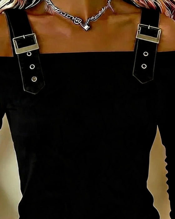 Oberteil Langarm Off-Shoulder Camisole