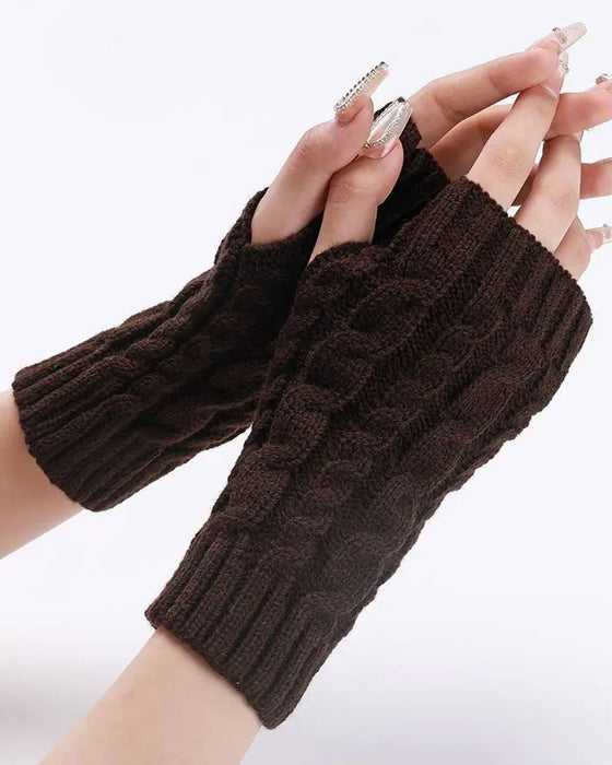 Zopfstrick Fingerlose Handschuhe