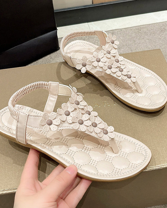 Strandsandalen mit 3D-Blumen