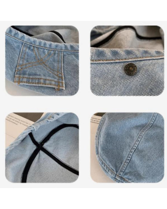 Baskenmütze Damen Vintage Denim