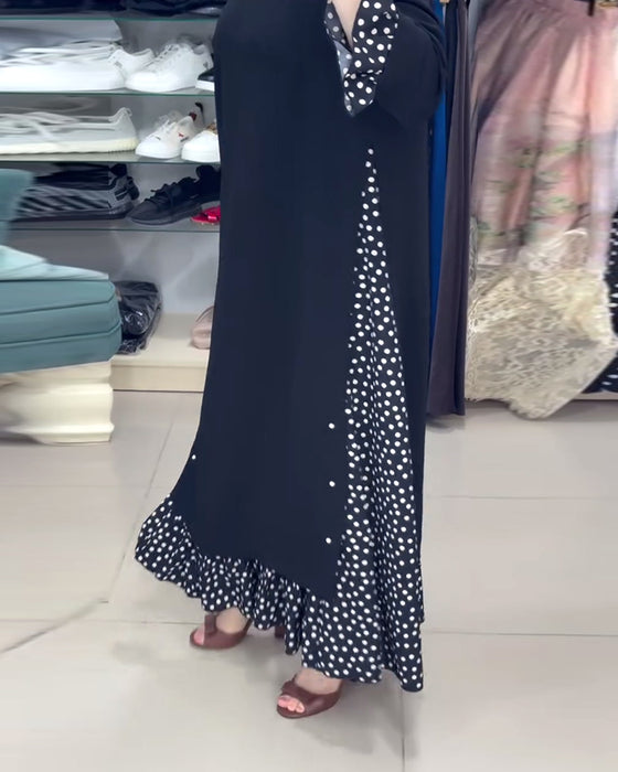 Kleid gepunktet Patchwork Druck