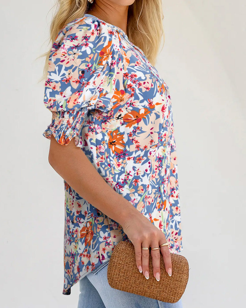 Bluse elegant kleiner Blumenprint