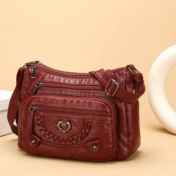 Damen Weiche PU Leder Multi-Tasche Crossbody Tasche