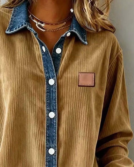 Hemd Denim Patchwork Cord