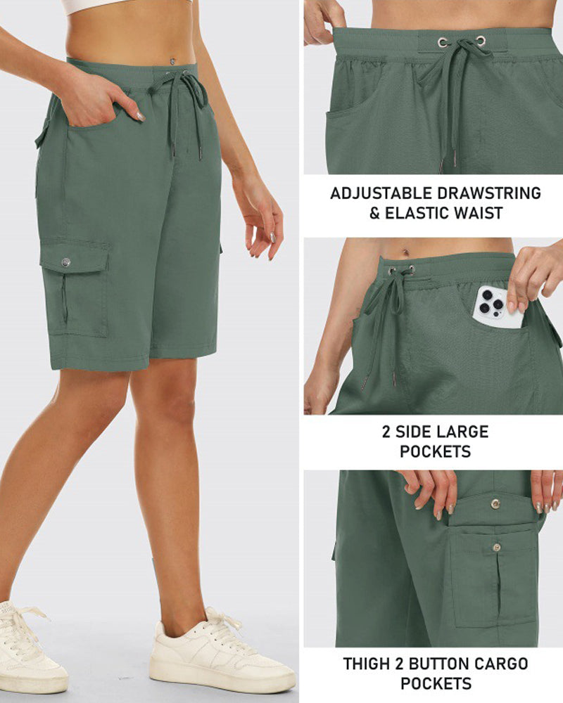 Damen Shorts Schnelltrocknende Cargoshorts Mit Taschen