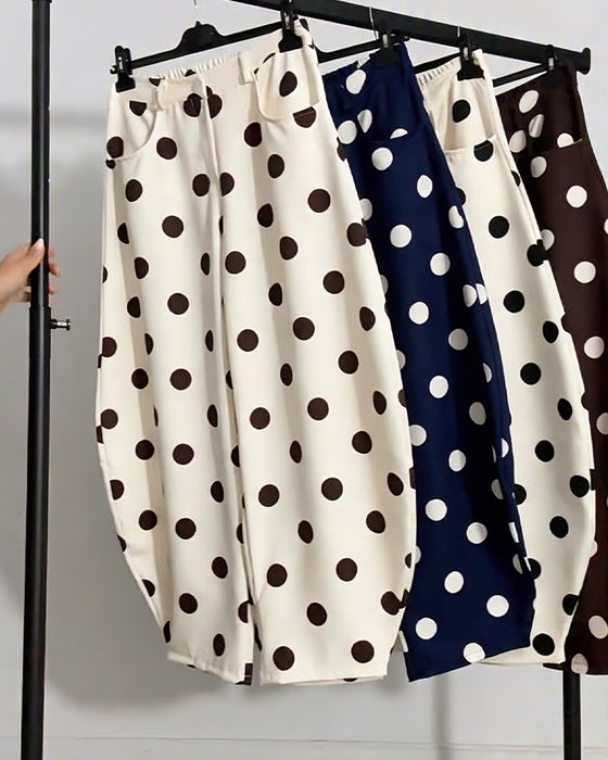 Hose Vintage Polka Dot Freizeit Harem