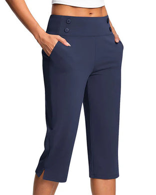 Hose Knopf Taille Tailliert Schlank Freizeit