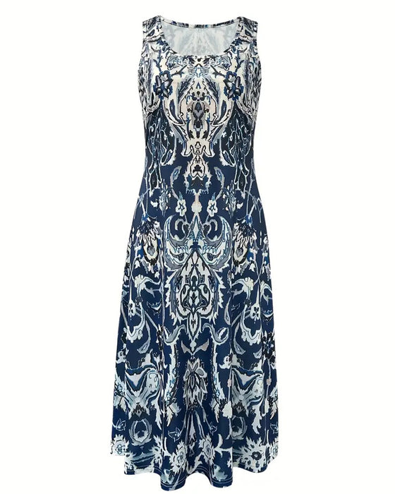 Kleid Urlaub ärmellos modischer Druck