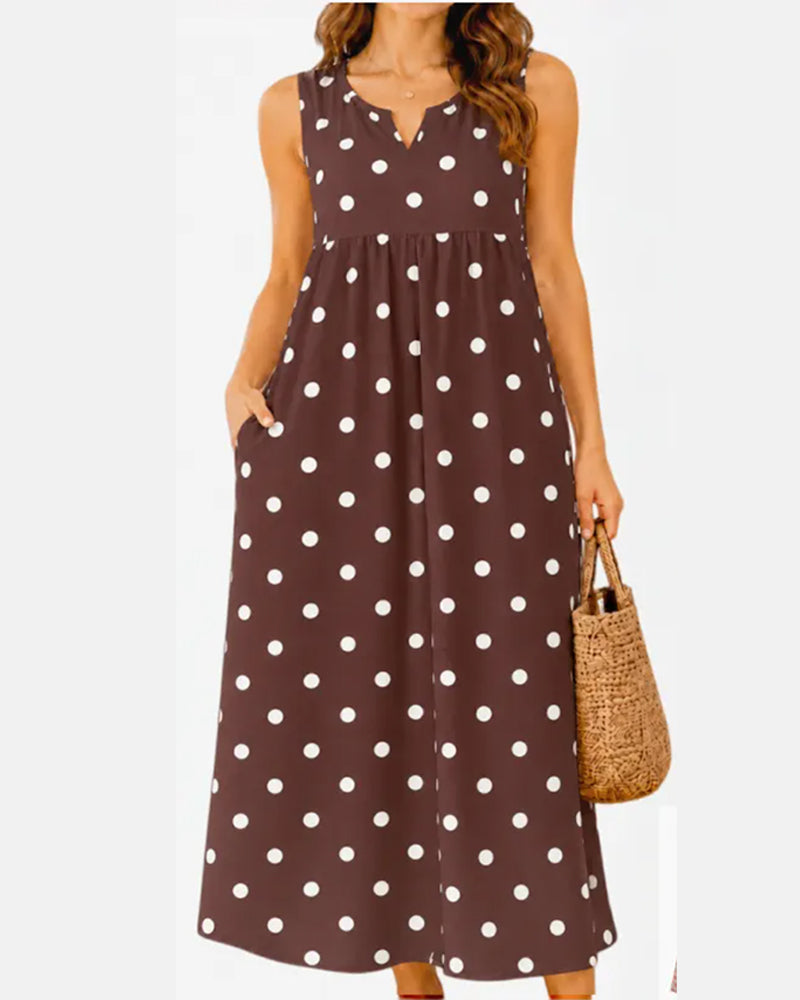 Kleid Hohe Taille Lässig Ärmellos