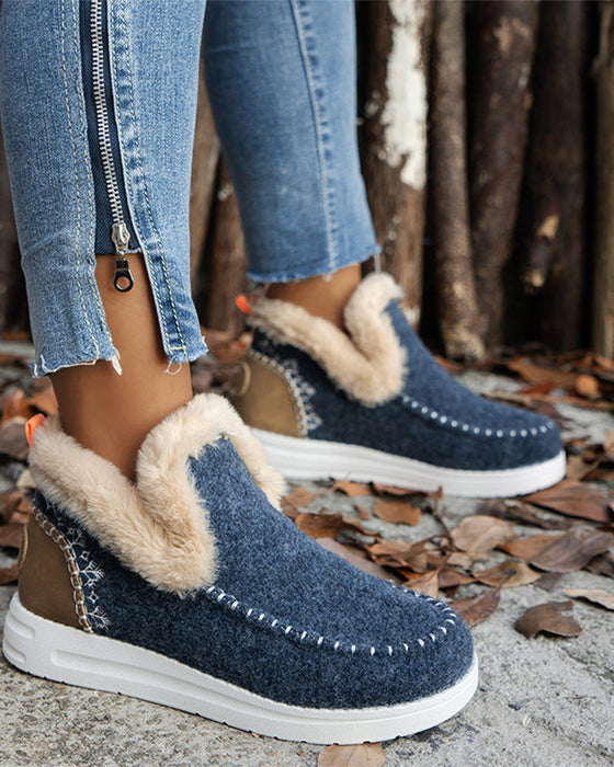 ❄️Damen Winterstiefeletten rutschfest mit Kunstfellfutter