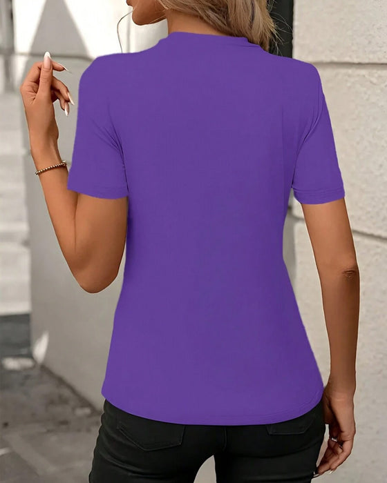 T-Shirt Rundhalsausschnitt einfarbig slim fit