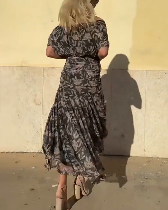 Kleid V-Ausschnitt Schulterfrei Modisch