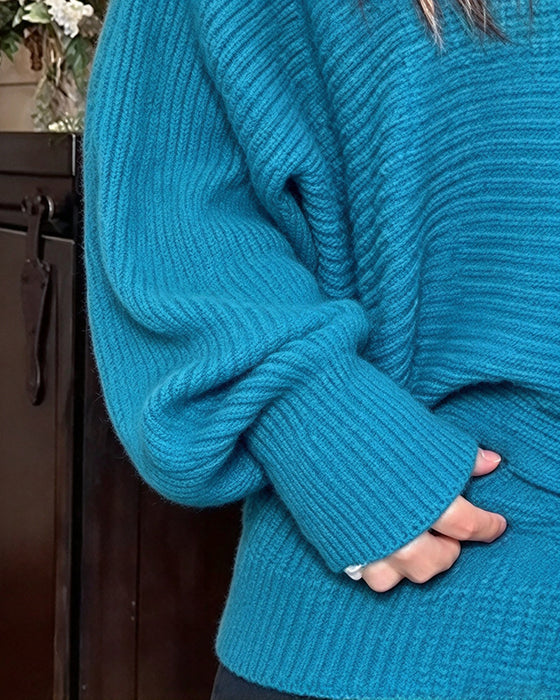 Pullover Stilvoll Fledermausärmel