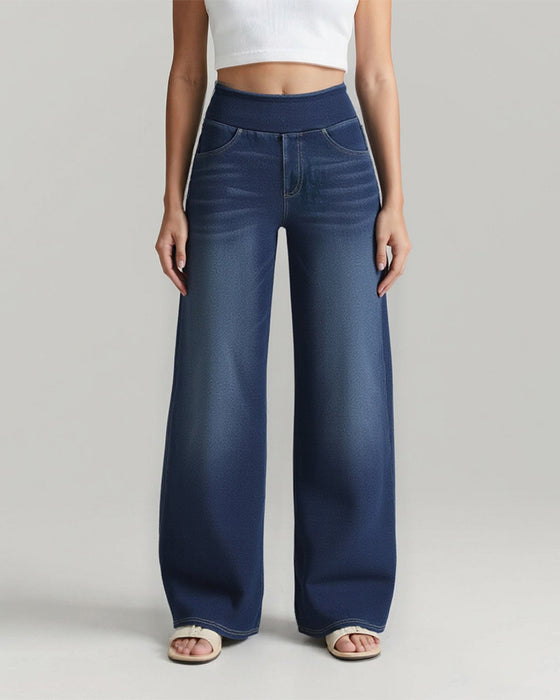 Denim High-Waisted Gewaschen Loose Baggy Casual