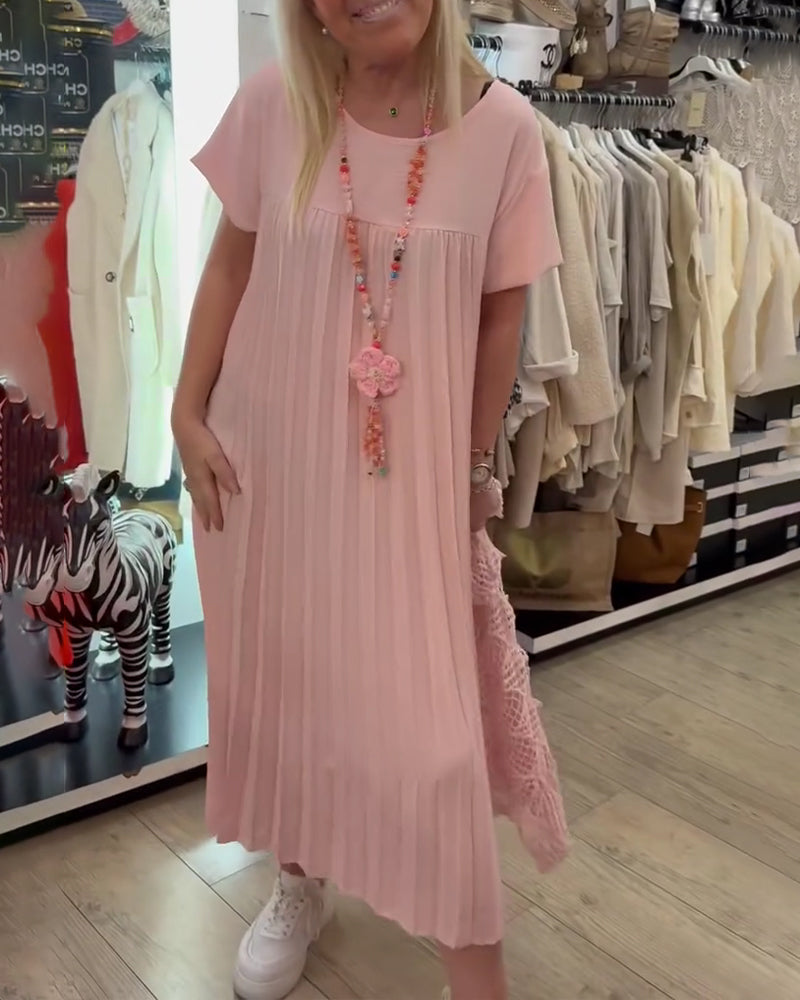 Kleid Plissiert Locker Plus Size