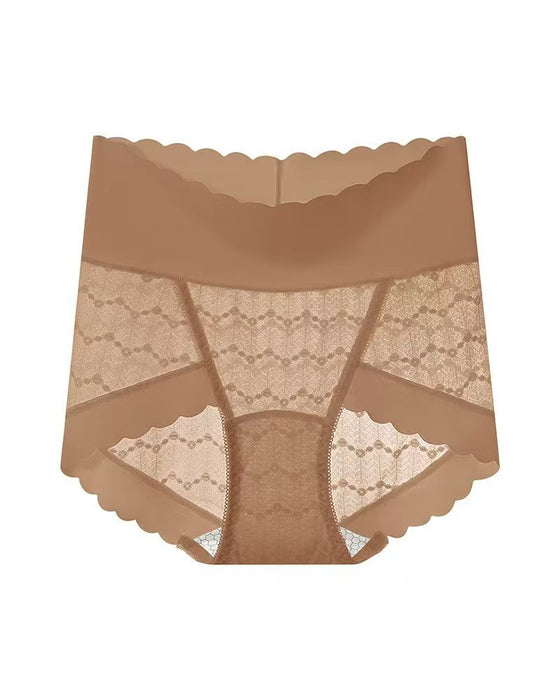 Atmungsfreie Nahtlose High-Waist Spitzen Slip
