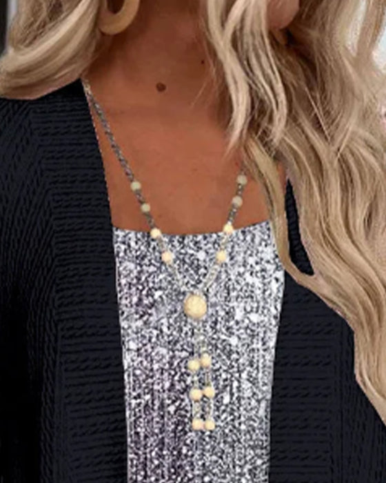 Modisches Oberteil Im Fake-Zweiteiler-Design