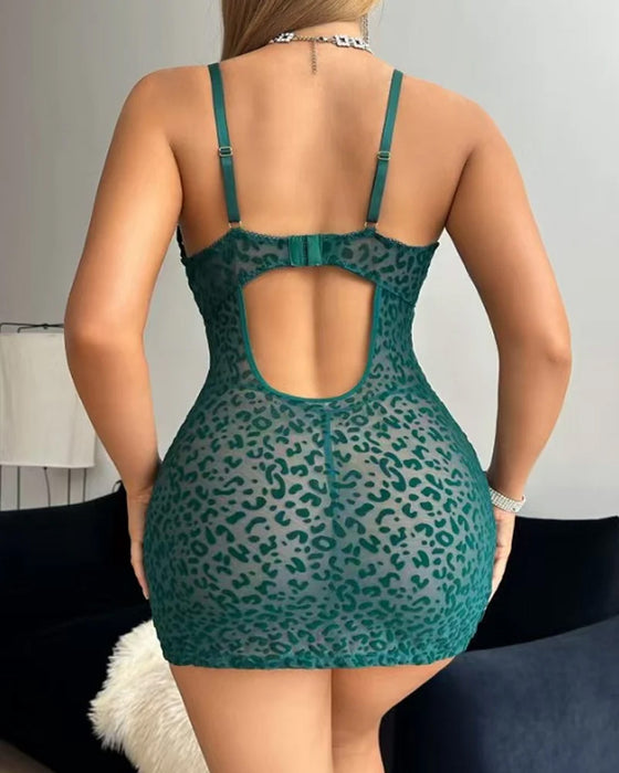 Kleid Durchsichtig Mesh Eng Strumpfhalter