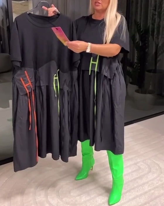 Kleid Bandnaht Falsch Zweiteilig