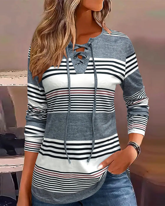 T - Shirt Mit Streifen Für Casual - Kleidung
