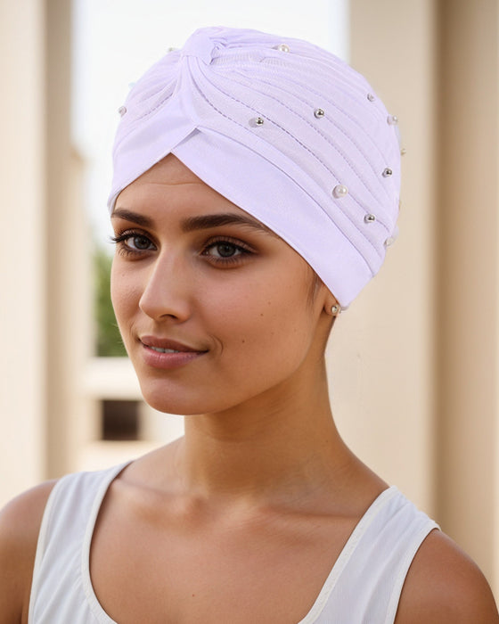 Hut Perle Plissiert Vorgebunden Turban