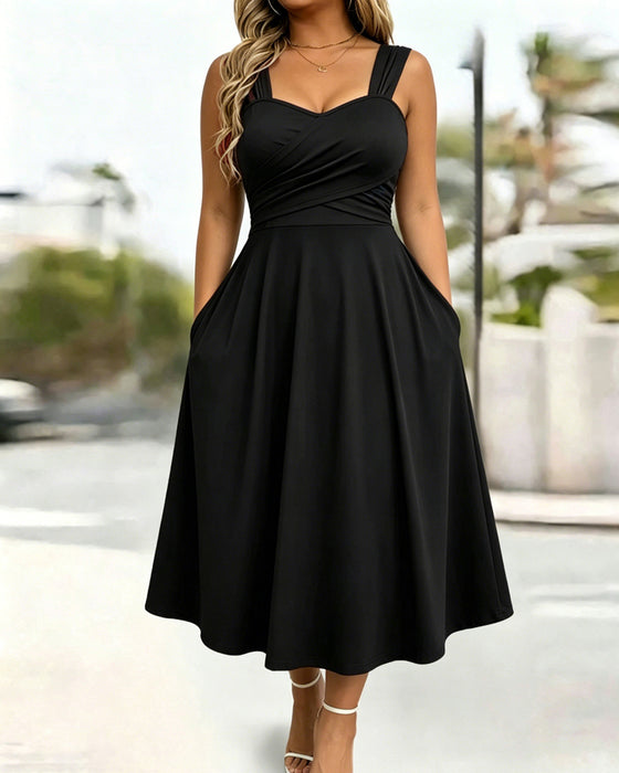 Kleid Gerafft Bandeau Hohe Taille