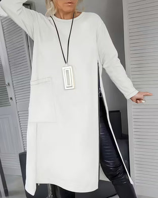 Kleid stylische große Tasche Reißverschluss-Design