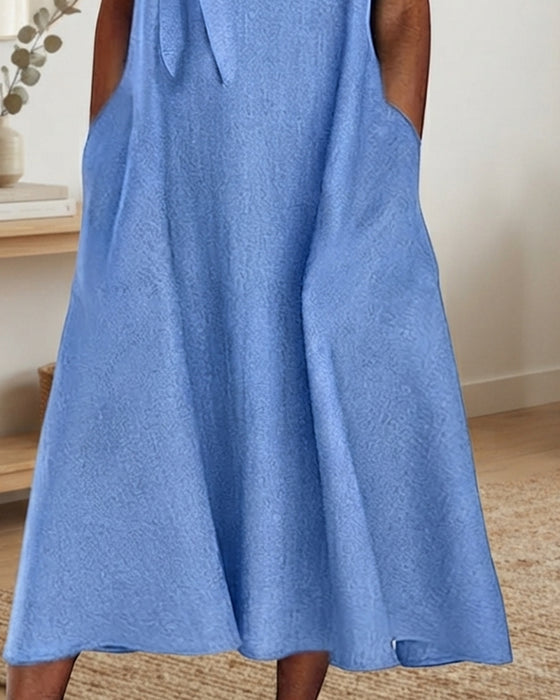 Kleid Ein Schulter Spaghettiträger Krawatte Tasche