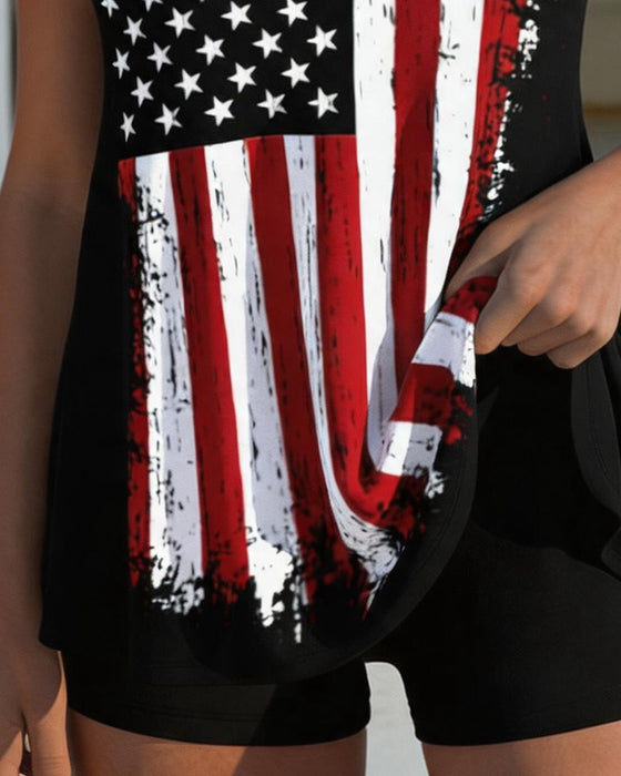 Tankini Flagge Lässig Zweiteilig