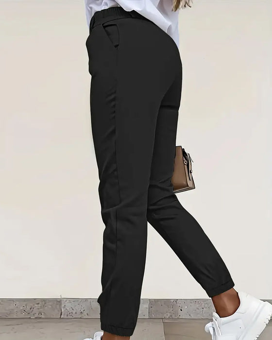Hose Mit Taschen Slim-Fit Gekürzt