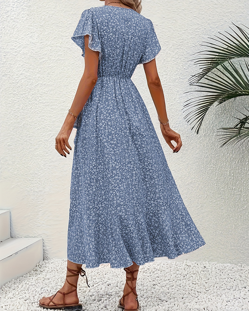 Kleid kleine Blüten binden vorne Urlaub