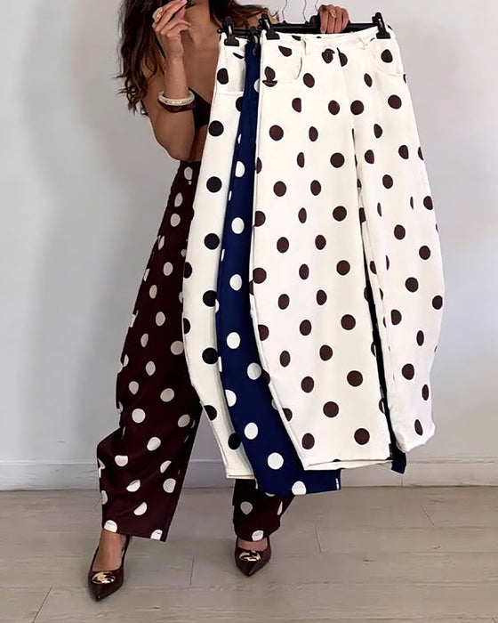 Hose Vintage Polka Dot Freizeit Harem