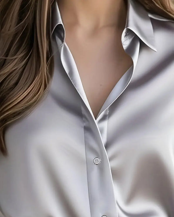 Hemd Modisch Business-Satin Unifarben