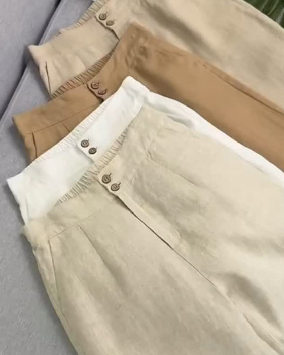 Hose Lässig Unifarbe Tasche