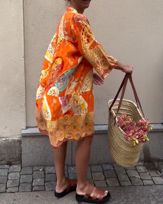 Bohème-Kleid mit Modedruck