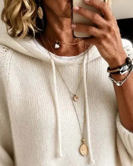Pullover Mit Kapuze Ausgeschnitten Tasche