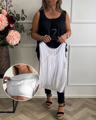 Tanktop Eingebauter Bh U-Ausschnitt Casual