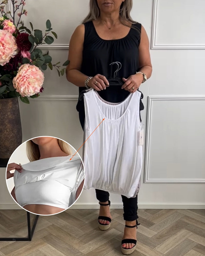 Tanktop Eingebauter Bh U-Ausschnitt Casual