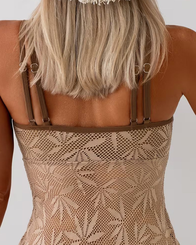 Tankini Spaghettiträger Mesh