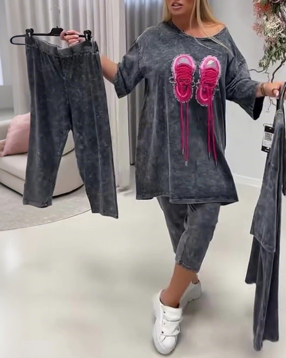 Set Sneaker Druck Lässig