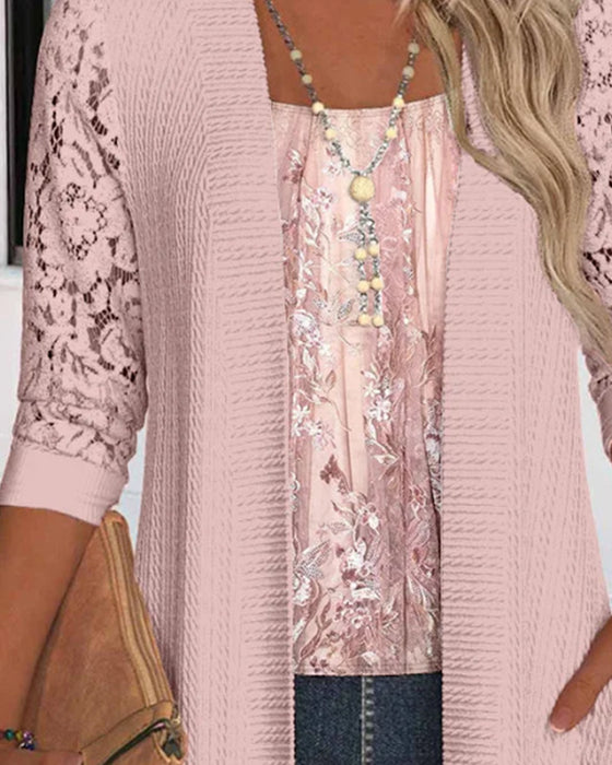 Top mit Fake-Zweiteiler-Optik und Patchwork