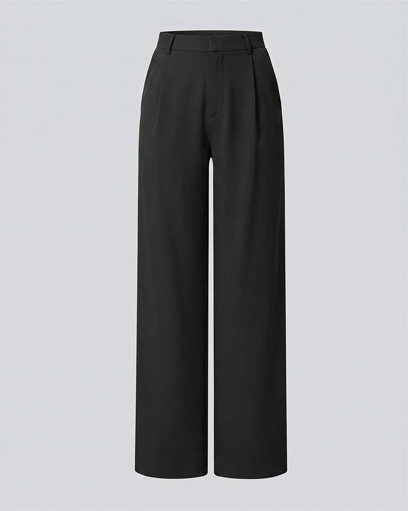 Gerade Hose In Unifarbe Mit Fall Für Anzug